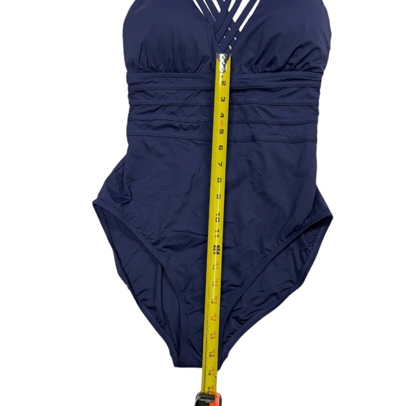La Blanca size 12 NWT blue cross back one piece swimsuit NWT perfect condition! - Picture 6 of 11